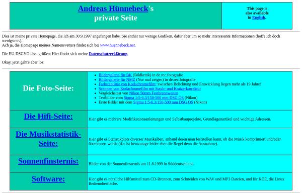Vorschau von www.huennebeck-online.de, Andreas Hünnebeck's Hi-Fi-Seite