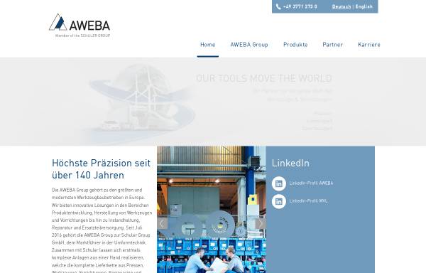 Vorschau von www.aweba.de, Aweba Werkzeugbau GmbH