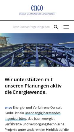 Vorschau der mobilen Webseite www.enco-consult.de, Enoc Energie- und Verfahrens-Consult GmbH