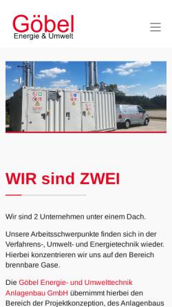 Vorschau der mobilen Webseite www.goebel-technik.de, Göbel Energie- und Umwelttechnik GmbH & Co. KG