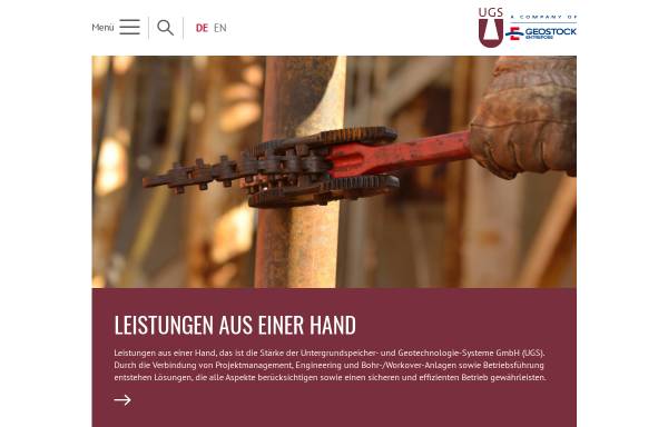 Vorschau von www.ugsnet.de, Untergrundspeicher- und Geotechnologie-Systeme GmbH