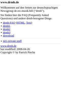 Vorschau der mobilen Webseite www.drmh.de, de.rec.musik.hifi-FAQ