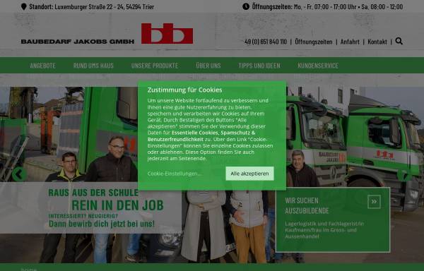 Vorschau von www.baubedarf-jakobs.de, Baubedarf Jakobs GmbH