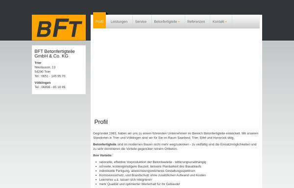 Vorschau von www.betonfertigteile-trier.de, BFT - Betonfertigteile GmbH&Co.KG