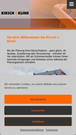 Vorschau der mobilen Webseite www.kirschundklink.de, Kirsch und Klink GmbH & Co.KG