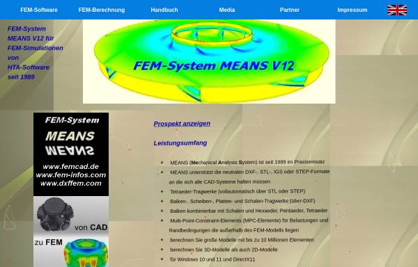 Vorschau von www.femcad.de, FEM-Software MEANS V6