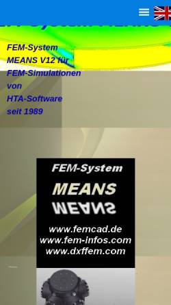 Vorschau der mobilen Webseite www.femcad.de, FEM-Software MEANS V6