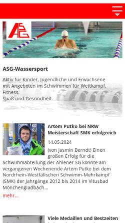 Vorschau der mobilen Webseite www.ahlenersg.de, Ahlener Sportgemeinschaft '93 e.V. - Wassersportabteilung
