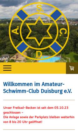 Vorschau der mobilen Webseite www.ascd.de, Amateur-Schwimm-Club e.V. - Duisburg