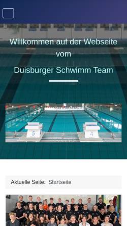 Vorschau der mobilen Webseite www.duisburgerschwimmteam.de, Duisburger Schwimm Team