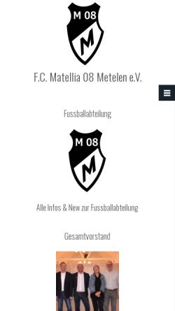 Vorschau der mobilen Webseite www.matellia-metelen.de, Matellia-Metelen - Schwimmenabteilung