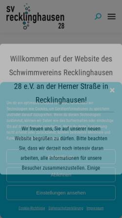 Vorschau der mobilen Webseite www.sv-blau-weiss-recklinghausen.de, Schwimmverein Blau-Weiß Recklinghausen e.V.