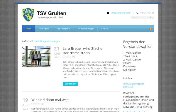 Vorschau von www.tsvgruiten.de, TSV Gruiten e.V. - Schwimmabteilung