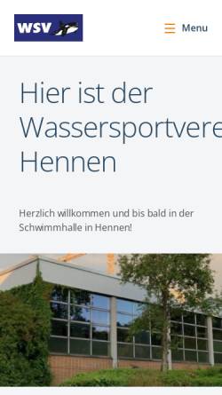 Vorschau der mobilen Webseite www.wsv-hennen.de, Wassersportverein Hennen e.V. - Iserlohn
