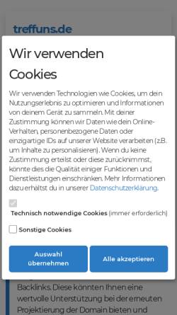 Vorschau der mobilen Webseite treffuns.de, Come Together - Singletreff und Freizeittreff