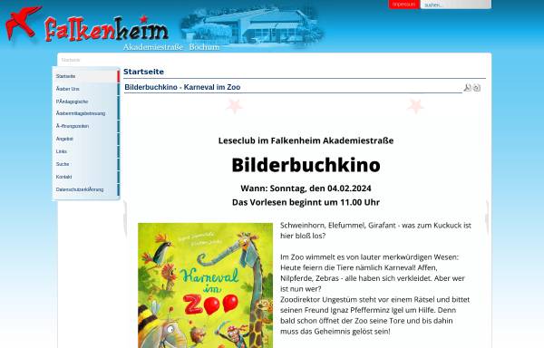 Vorschau von www.falkenheim.de, Kinder- und Jugendzentrum Falkenheim