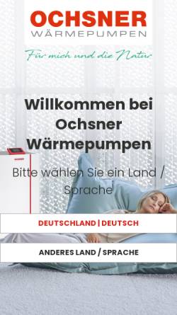 Vorschau der mobilen Webseite www.ochsner.com, Ochsner Wärmepumpen GmbH