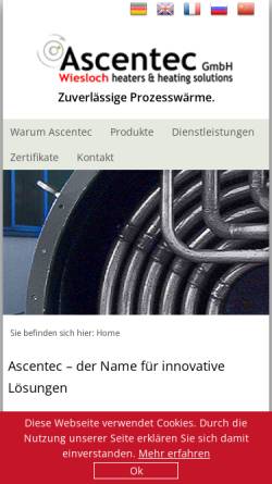 Vorschau der mobilen Webseite www.ascentec.de, Ascentec GmbH