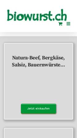 Vorschau der mobilen Webseite www.biowurst.ch, Biohof Nicca