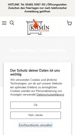 Vorschau der mobilen Webseite www.kaminwunder.de, Holland Haus GmbH