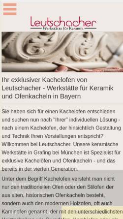 Vorschau der mobilen Webseite www.leutschacher.de, Leutschacher Kachelofenhersteller