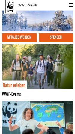 Vorschau der mobilen Webseite www.wwfzh.ch, WWF Zürich