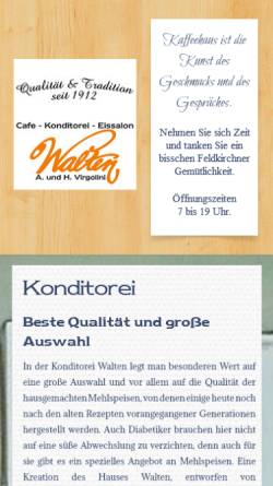 Vorschau der mobilen Webseite www.cafe-walten.com, Café-Konditorei-Eissalon Walten