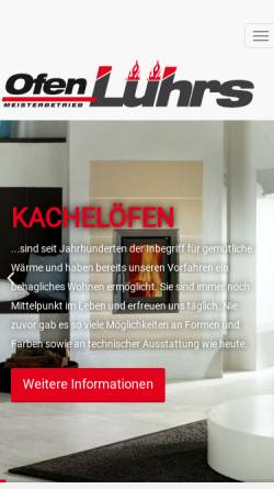 Vorschau der mobilen Webseite ofen-luehrs.de, Ofen Lührs, Frank Lührs