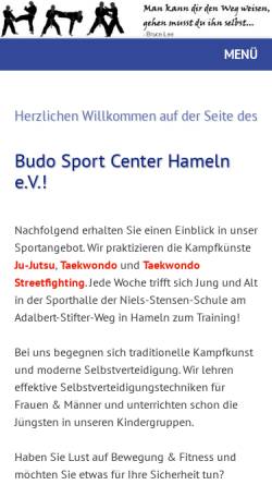 Vorschau der mobilen Webseite bsc-hameln.de, Budo Sport Center Hameln e.V.