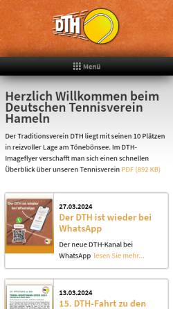 Vorschau der mobilen Webseite www.dthameln.de, Deutscher Tennisverein Hameln