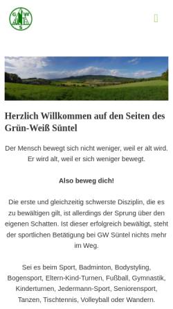 Vorschau der mobilen Webseite www.gruen-weiss-suentel.de, Grün-Weiß-Süntel e.V.