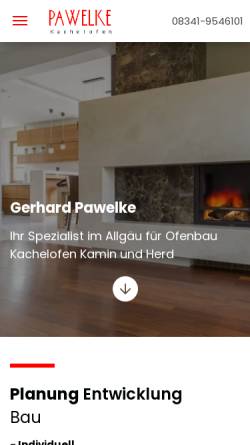 Vorschau der mobilen Webseite www.kachelofen-allgaeu.de, Pawelke Keramik und Kachelofen Design