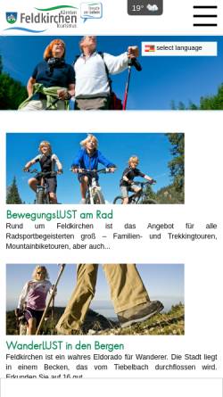 Vorschau der mobilen Webseite tourismus.feldkirchen.at, Tourismus Feldkirchen