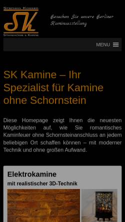 Vorschau der mobilen Webseite www.biokamin-berlin.de, Stephan Kosser, Biokamine Berlin
