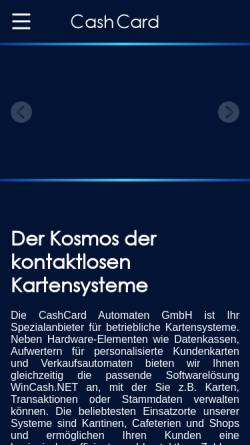 Vorschau der mobilen Webseite www.cashcard.de, CashCard Automaten GmbH