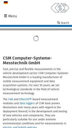 Vorschau der mobilen Webseite www.csm.de, CSM GmbH