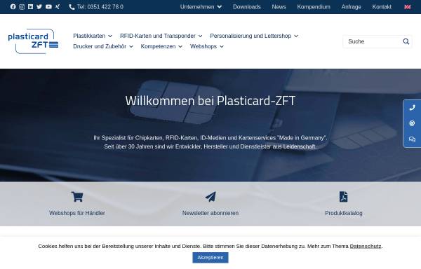 Vorschau von www.plasticard.de, Plasticard-ZFT GmbH