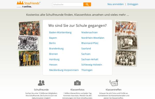 Vorschau von www.stayfriends.de, StayFriends Deutschland