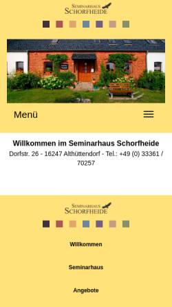Vorschau der mobilen Webseite www.seminarhaus-schorfheide.de, Seminarhaus Schorfheide