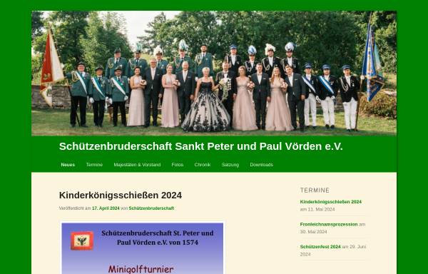 Vorschau von www.schuetzenbruderschaft-voerden.de, Schützenbruderschaft Sankt Peter und Paul Vörden e.V.