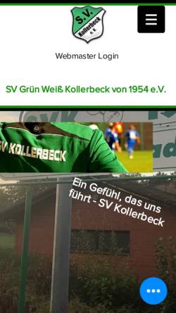 Vorschau der mobilen Webseite sv-kollerbeck.de, SV Grün-Weiß Kollerbeck von 1954 e.V.