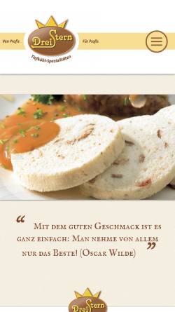 Vorschau der mobilen Webseite dreistern-food.de, Dreistern GmbH