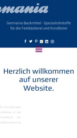 Vorschau der mobilen Webseite www.germania-backmittel.de, Germania Backmittel Fritz Preller KG