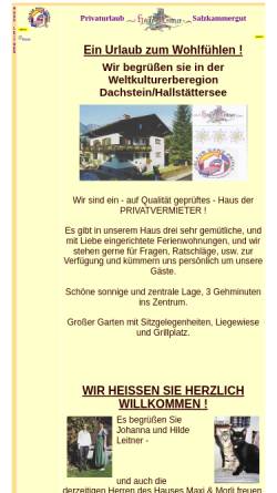 Vorschau der mobilen Webseite www.leitner.urlaube.at, Haus Leitner