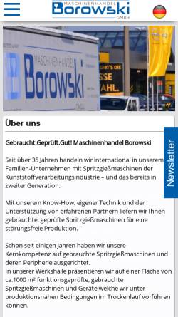 Vorschau der mobilen Webseite www.mhborowski.de, Maschinenhandel Borowski