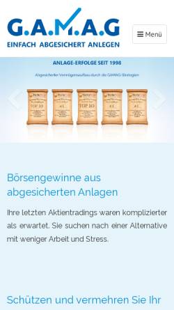 Vorschau der mobilen Webseite www.germanasset.com, German Asset Managers AG