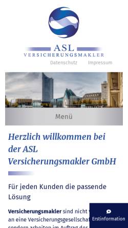 Vorschau der mobilen Webseite www.versicherung-leipzig.net, Assekuranz Service GmbH
