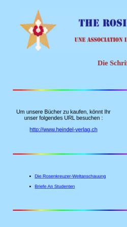Vorschau der mobilen Webseite rosicrucian.com, Heindel, Max, Die Rosenkreuzer-Weltanschaung und Briefe an Studenten