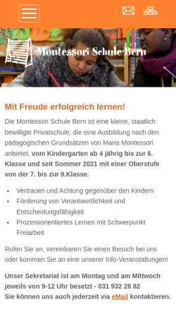 Vorschau der mobilen Webseite montessori-bern.ch, Montessori Schule Bern