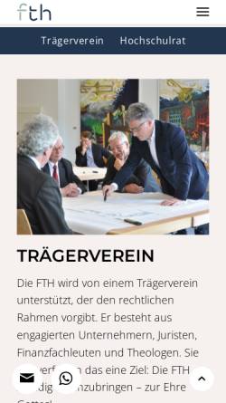 Vorschau der mobilen Webseite www.fta.de, Förderverein für evangelikale Theologie und Ausbildung (FTA) e.V.